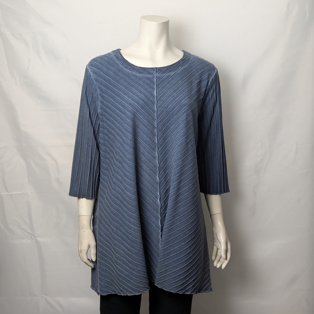 Chic Blue Striped Women's Tunic